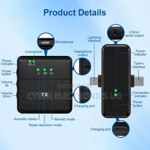 2 Pack Wireless Lavalier Microphone for iPhone iPad/Android