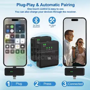 2 Pack Wireless Lavalier Microphone for iPhone iPad/Android