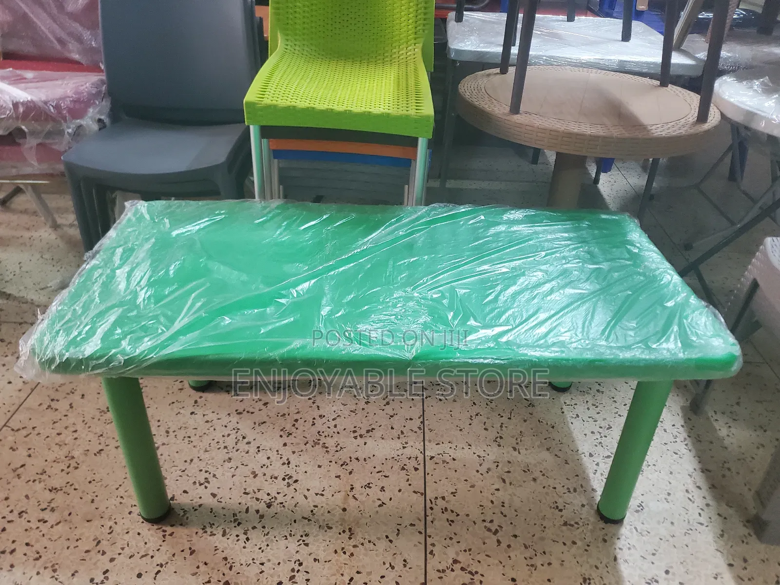 Green Modern Plastic Kids Table 120cm*60cm
