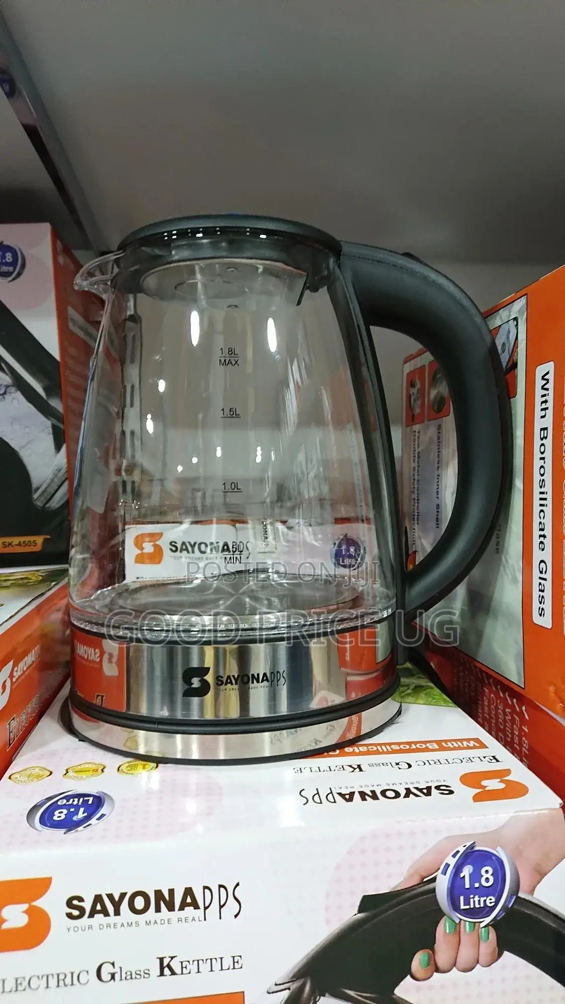 Sayona 1.8L Glass Electric Kettle