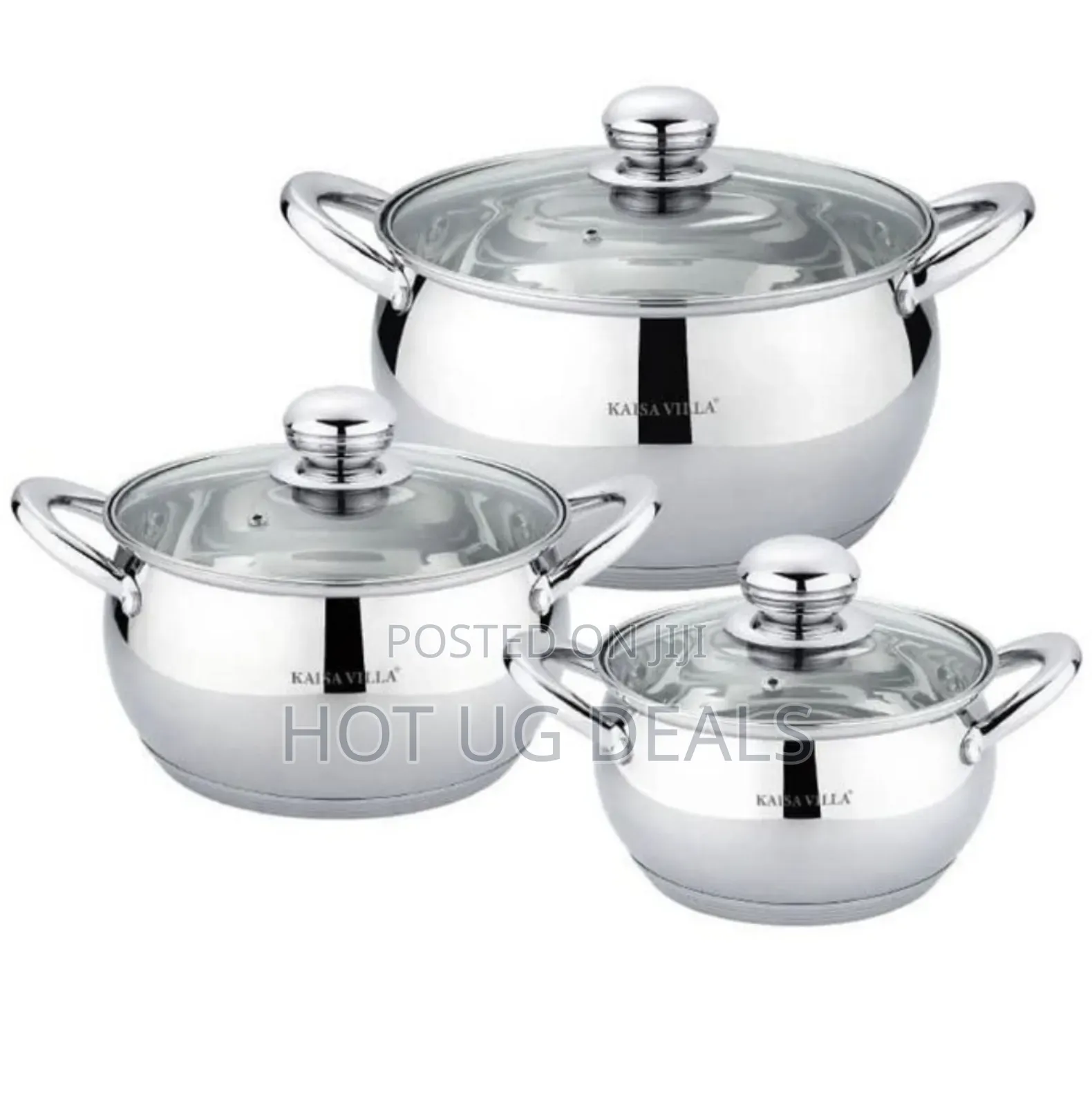 6pcs Heavy Duty Stainless Steel Cooking Pots Non Stick -Gold