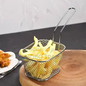 Square Mesh Frying Basket French Fry Strainer