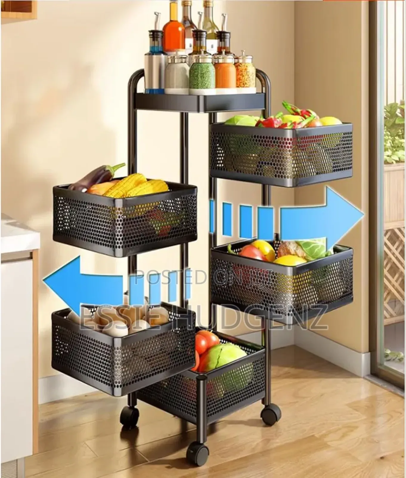 Kitchen Rotating Rack/Trolley
