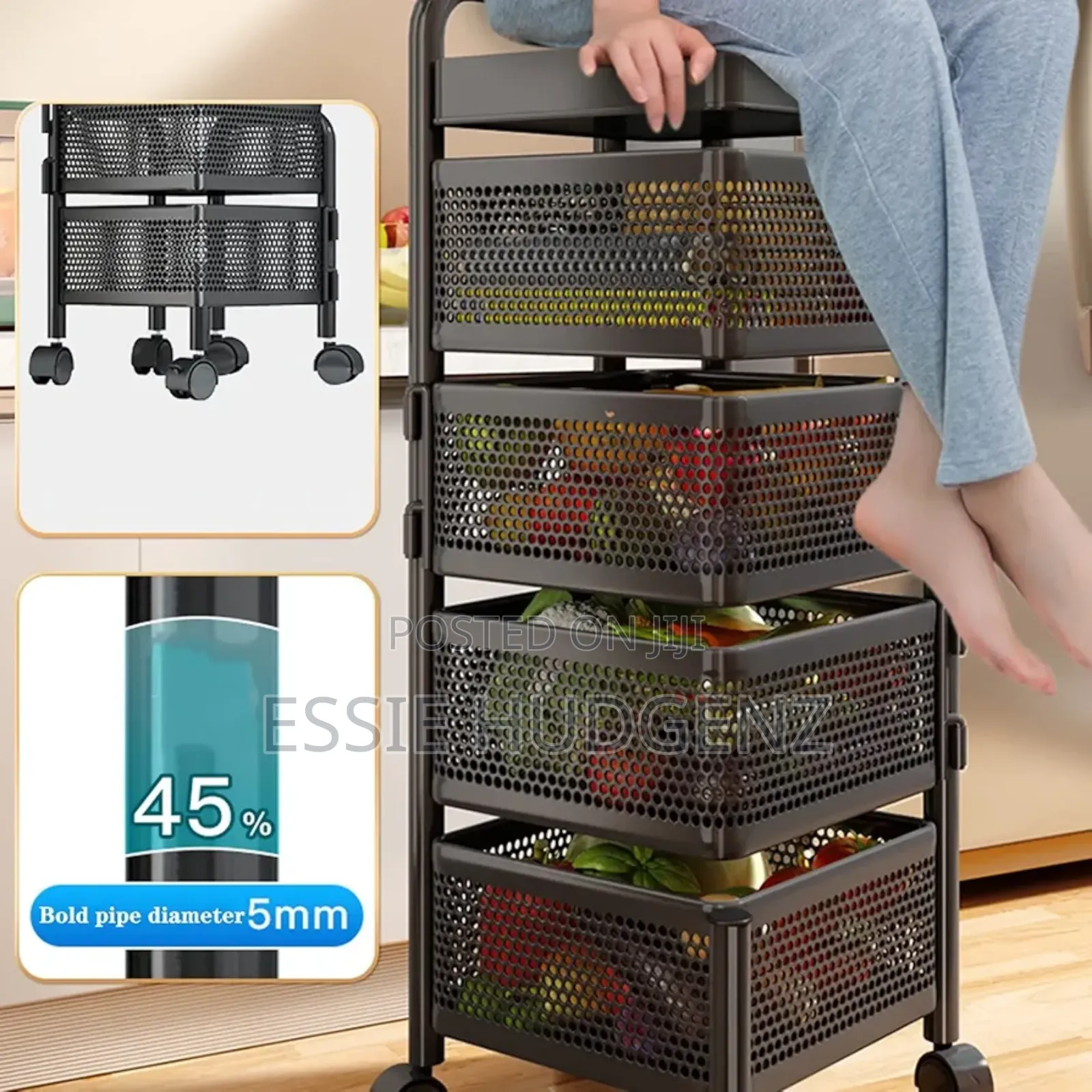 Kitchen Rotating Rack/Trolley