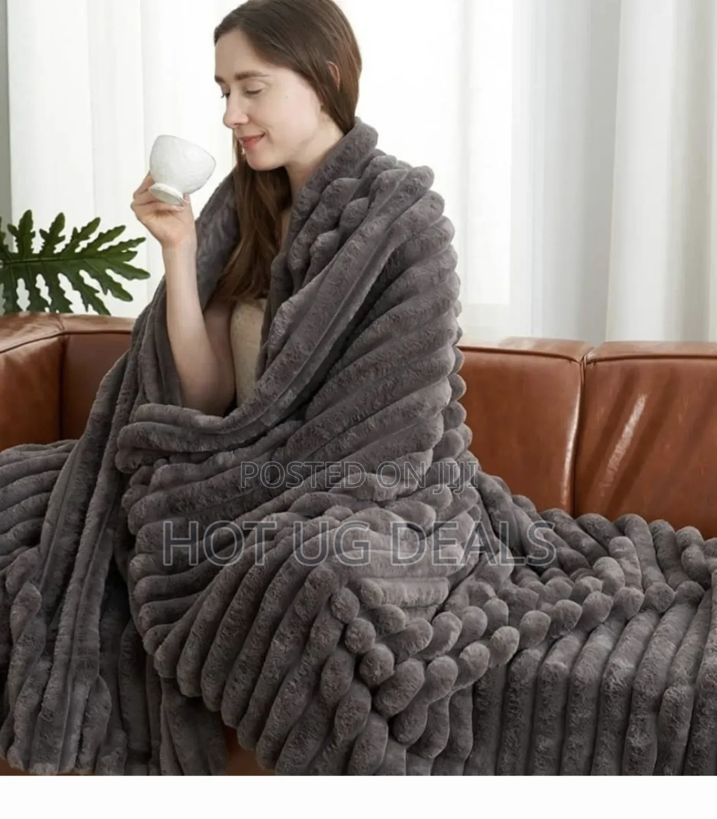 5x6 Soft Cloral Fleece Blanket- Grey