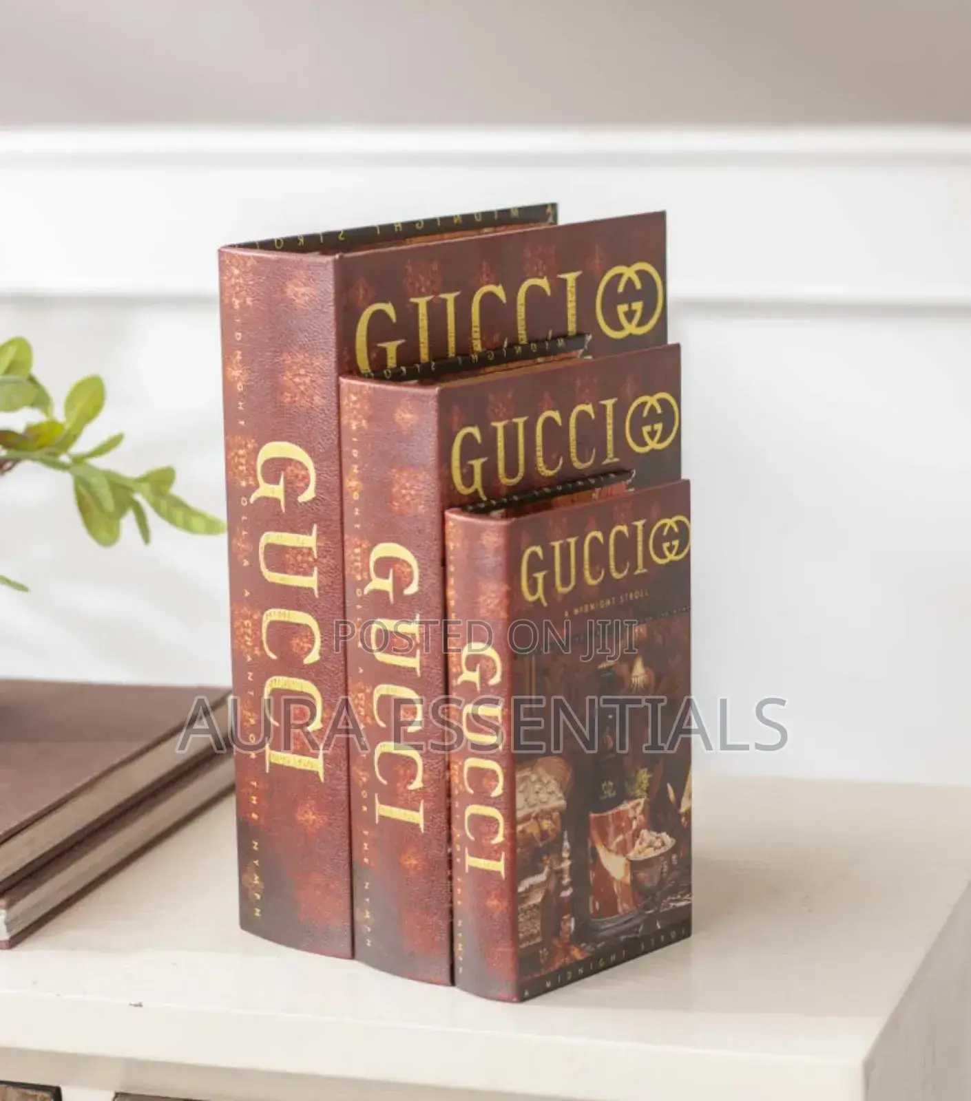 Set of 3 Faux Leather Book Boxes