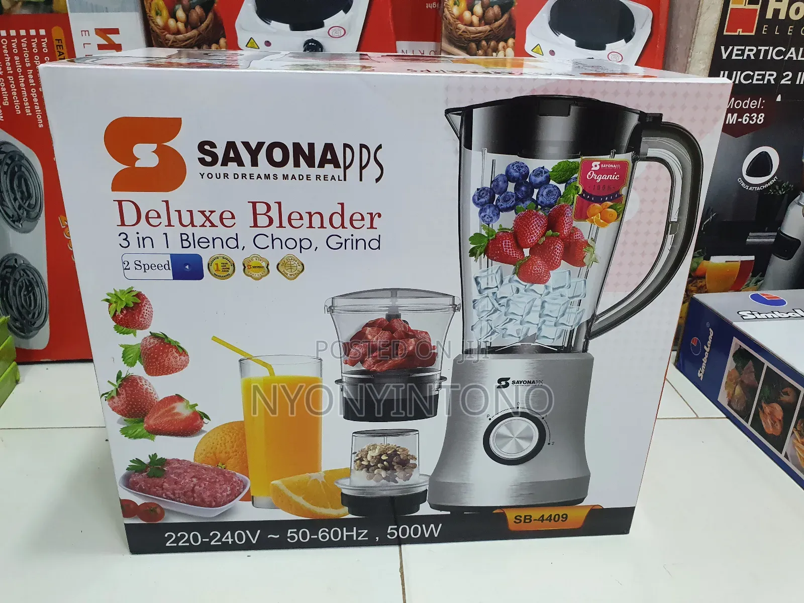 Sayona 3 in 1 Blender With Meat Grinder
