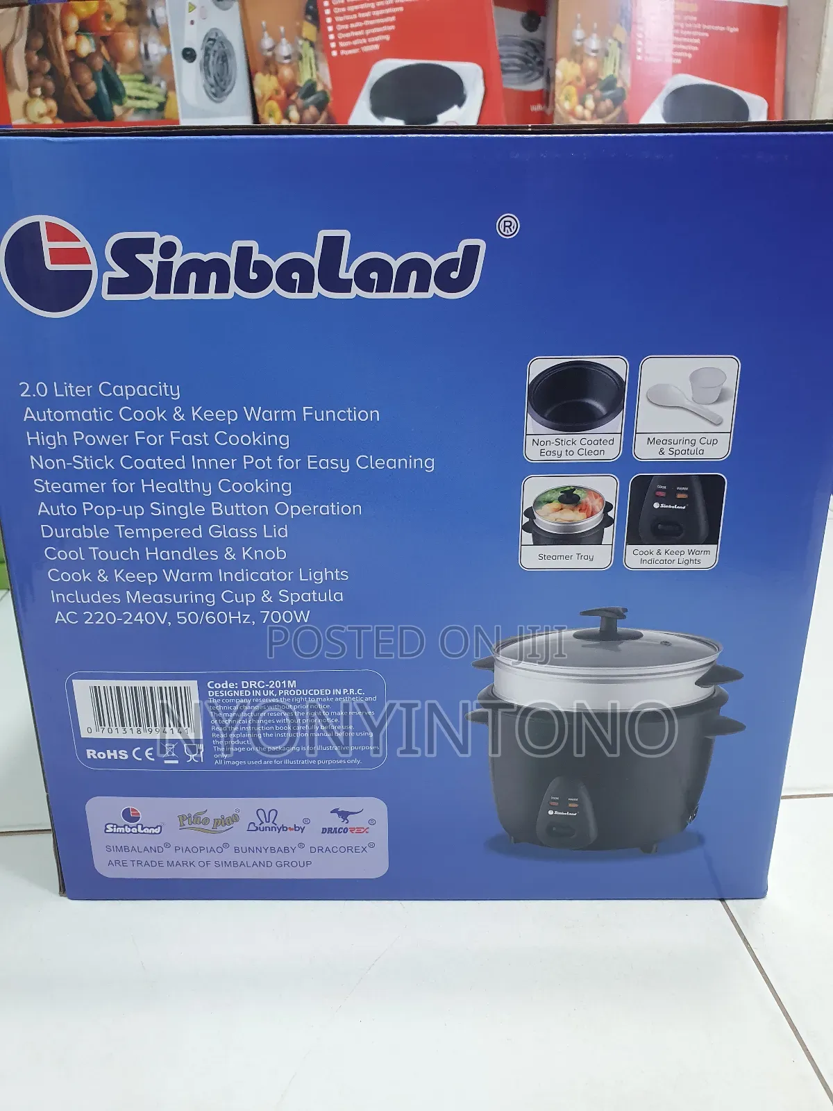 Simbaland 2liters Automatic Rice Cooker With 2yrs Warrantee