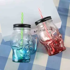 Transparent Mason Jar With Straw