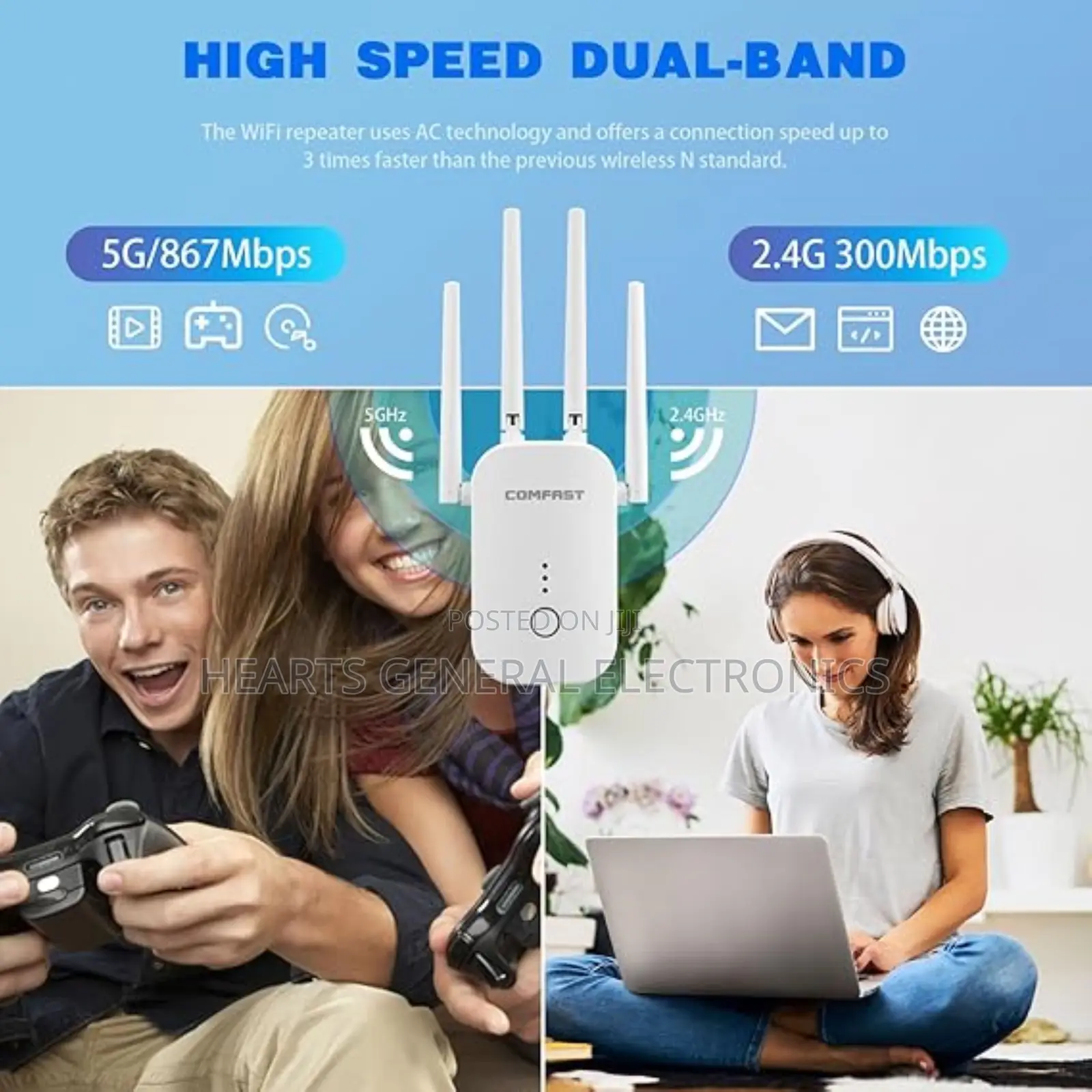 High Speed Wireless Extender 1200mbps