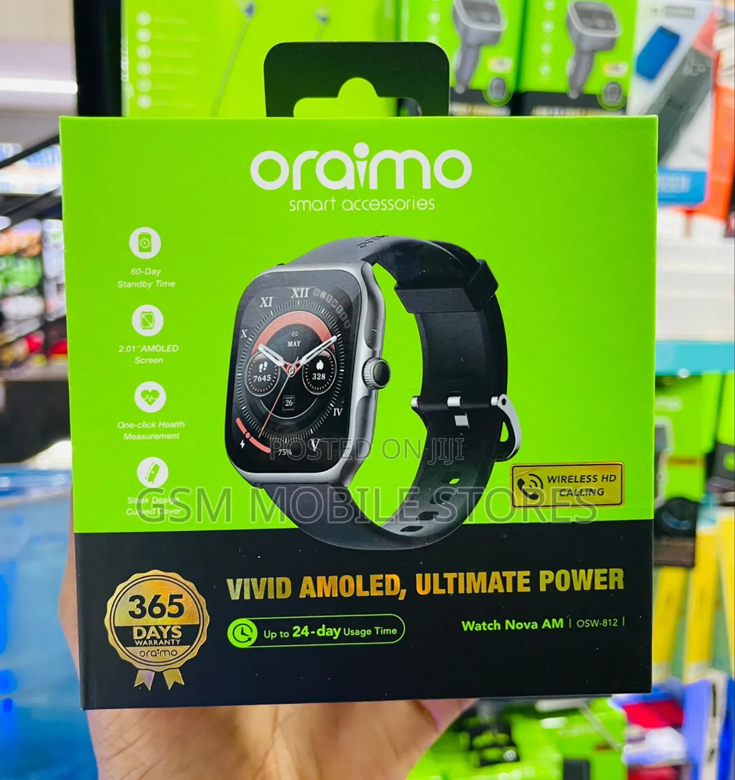 Oraimo Watch Nova AM 2.01" AMOLED Screen Curved Cover.