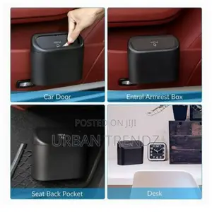 Portable Mini Car Trash Can - Black