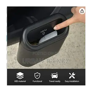 Portable Mini Car Trash Can - Black