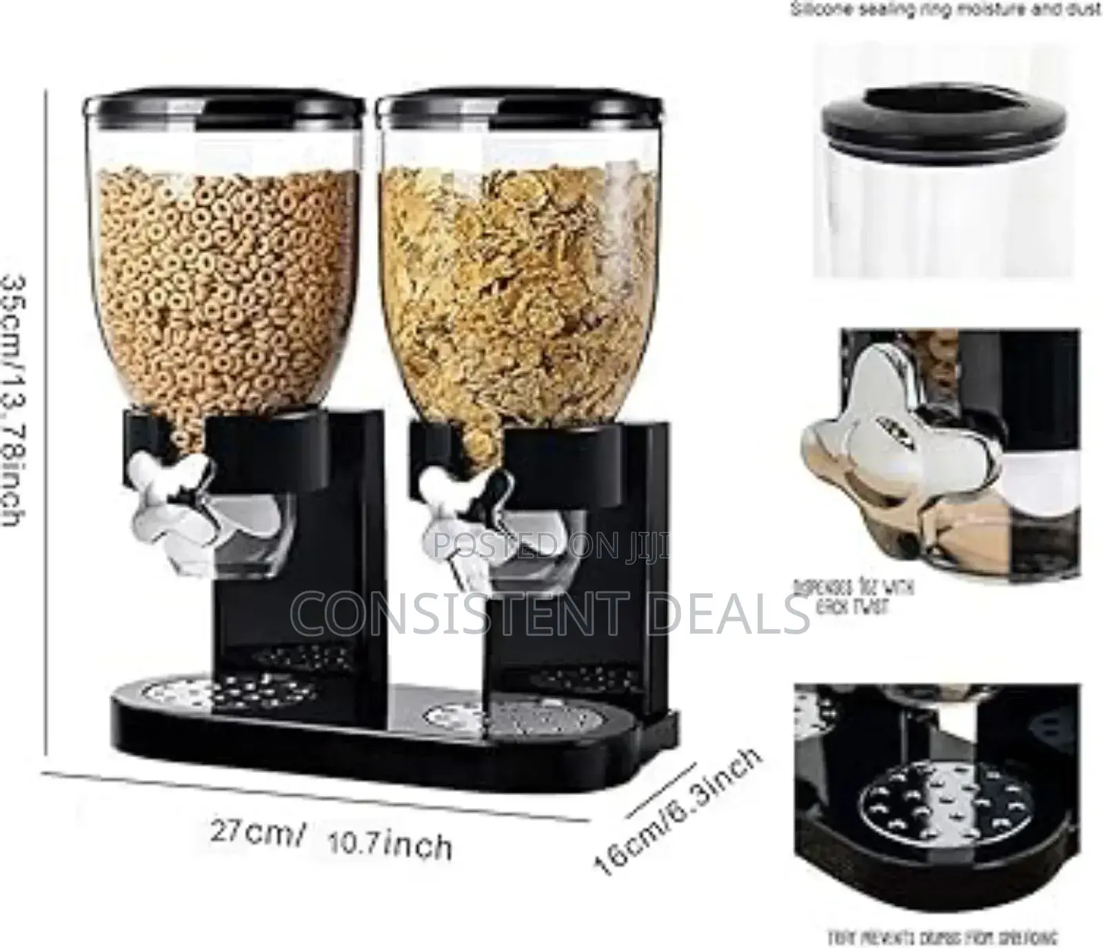 Double Kitchen Food Cereal Dispenser