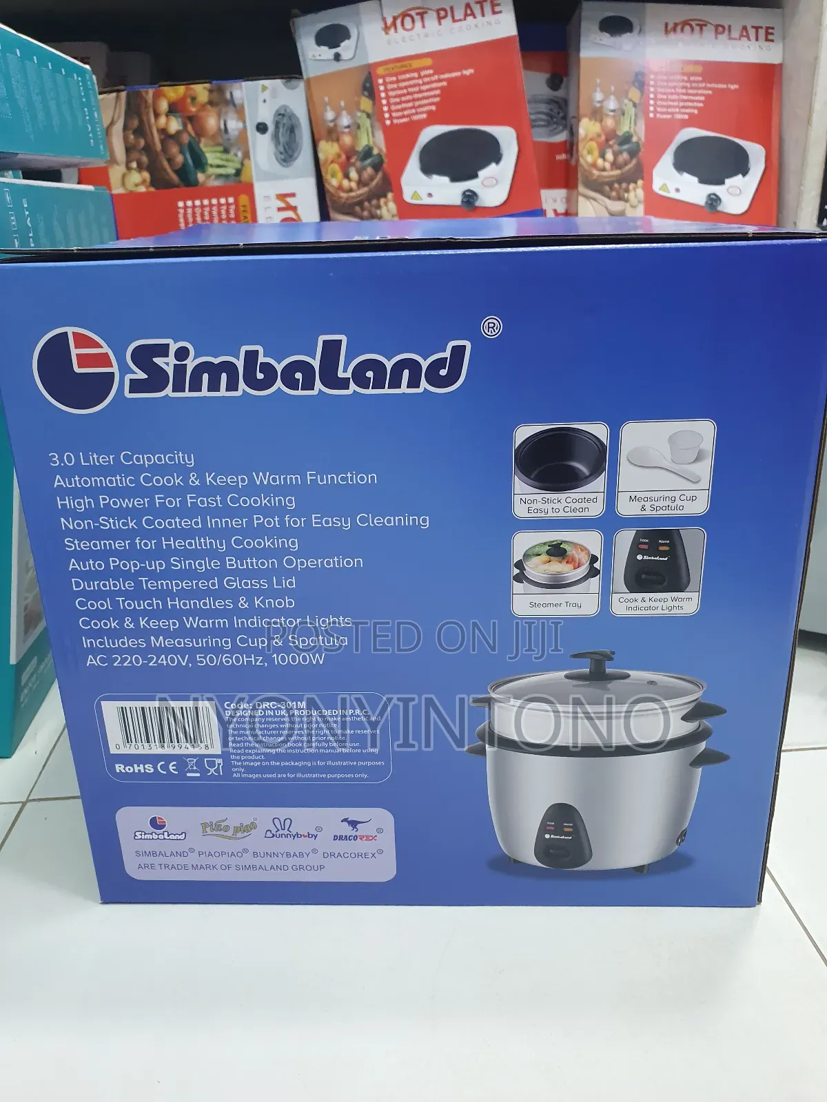 3liters Automatic Simbaland Ricecooker With Steamer Tray