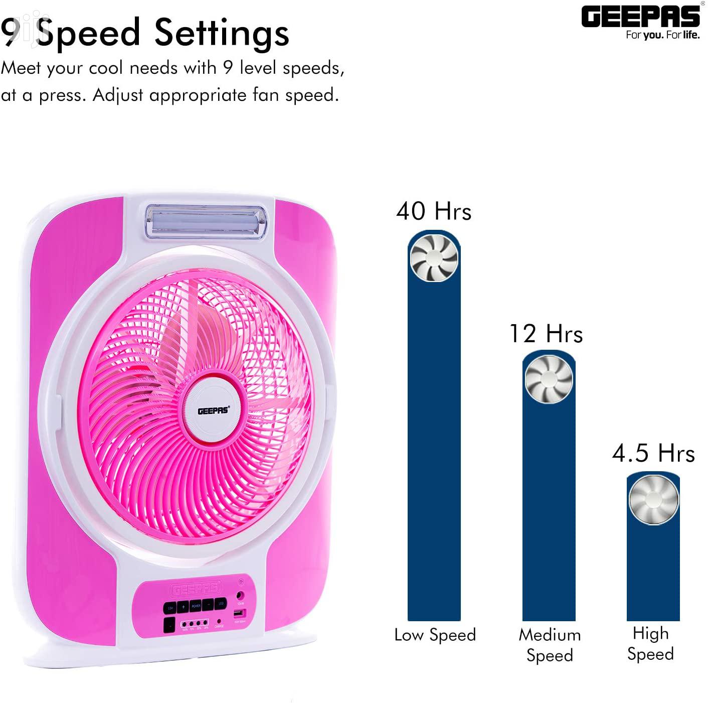 Geepas 9 Speed Rechargeable Electric Cooling Fan