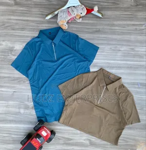 Zip T-Shirt Blue and Brown