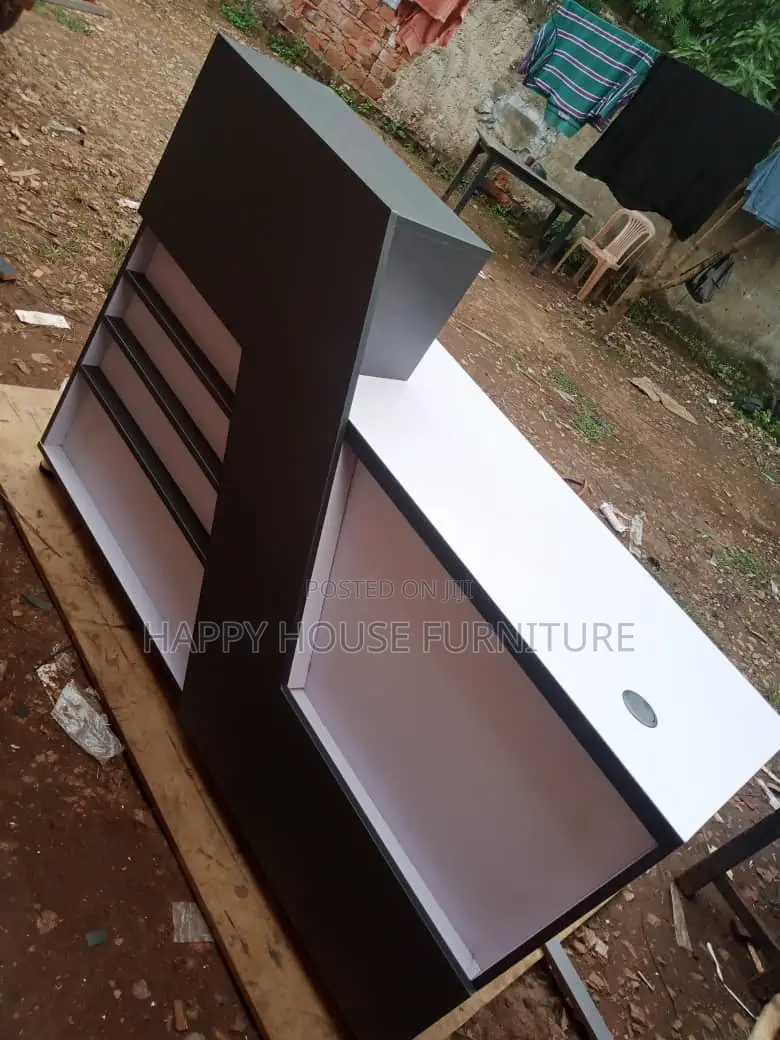 Black Reception Office Desk