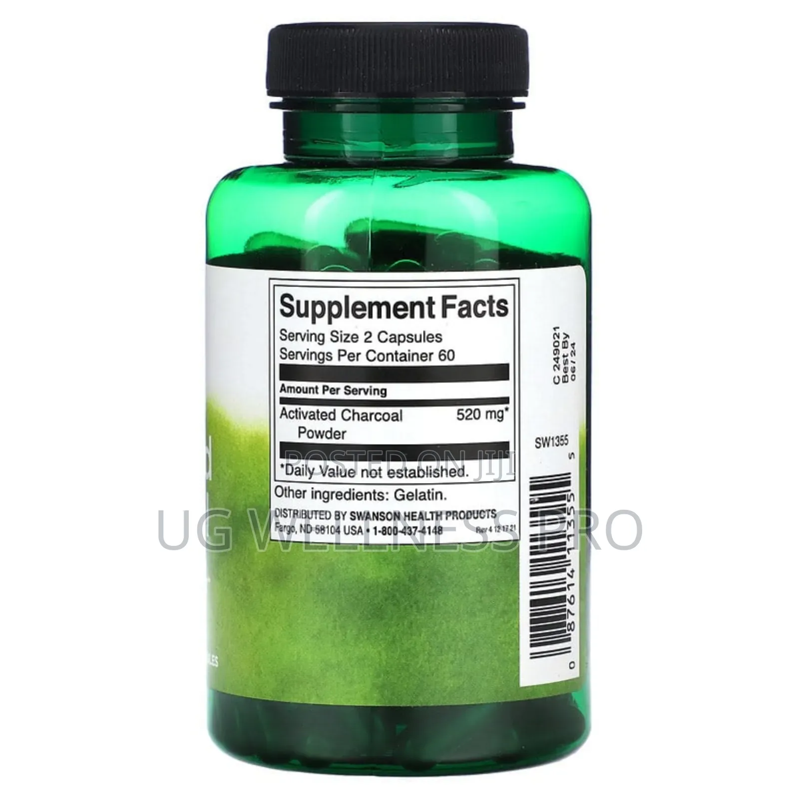 Swanson, Activated Charcoal, 260 Mg, 120 Capsules