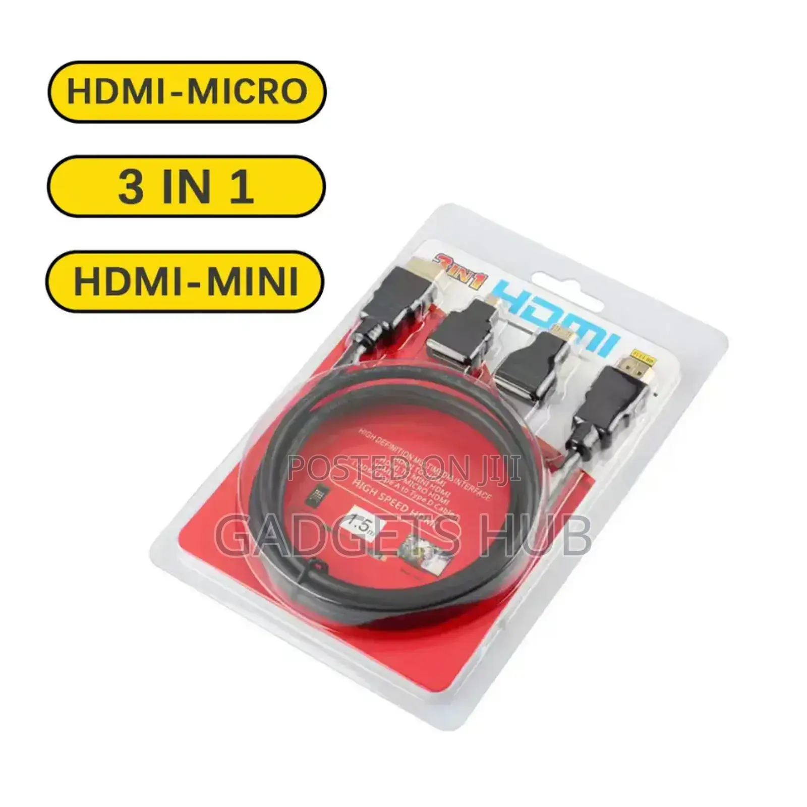 3 in 1 HDMI Cable 1.5m MINI HDMI Female to Micro Male Header
