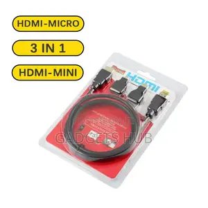 3 in 1 HDMI Cable 1.5m MINI HDMI Female to Micro Male Header