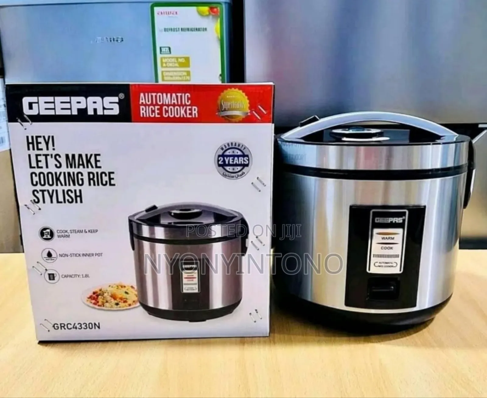 Geepas 1.8liters Automatic Rice Cooker With 2yrs Warrantee