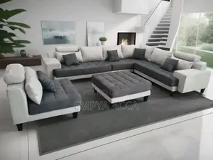 Cream and Gray Sofa Set