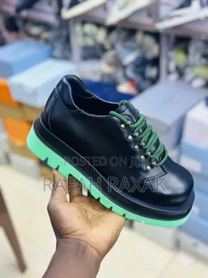 Original Black/Green Bottega Veneta Big Sole Lace Up Shoes