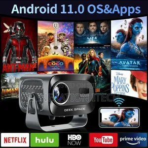 A10- Smart Projector With Android 11, Dual Wifi,Bluetooth
