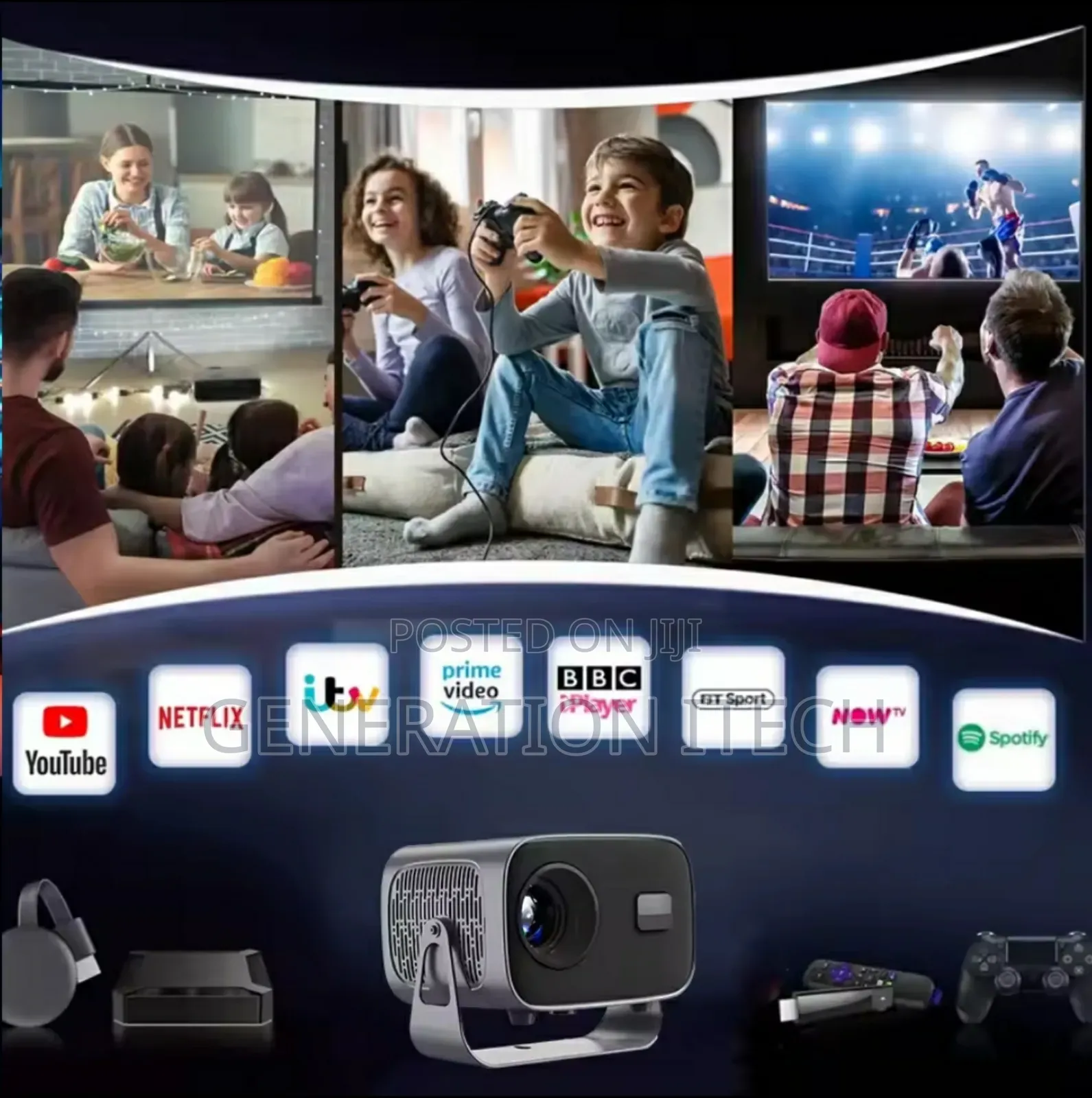A10- Smart Projector With Android 11, Dual Wifi,Bluetooth