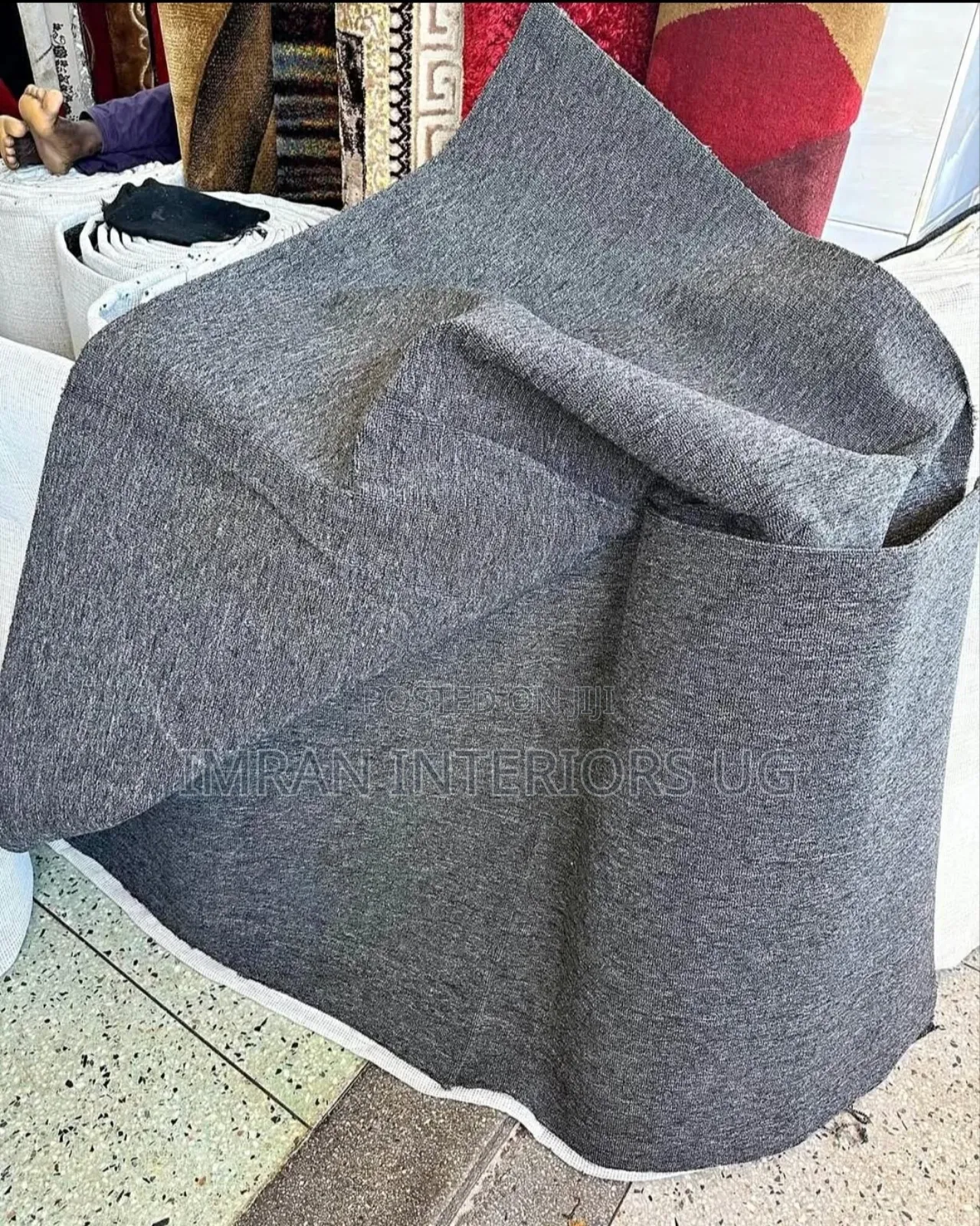 Plain Grey Office Wall to Wall Woolen Carpets.