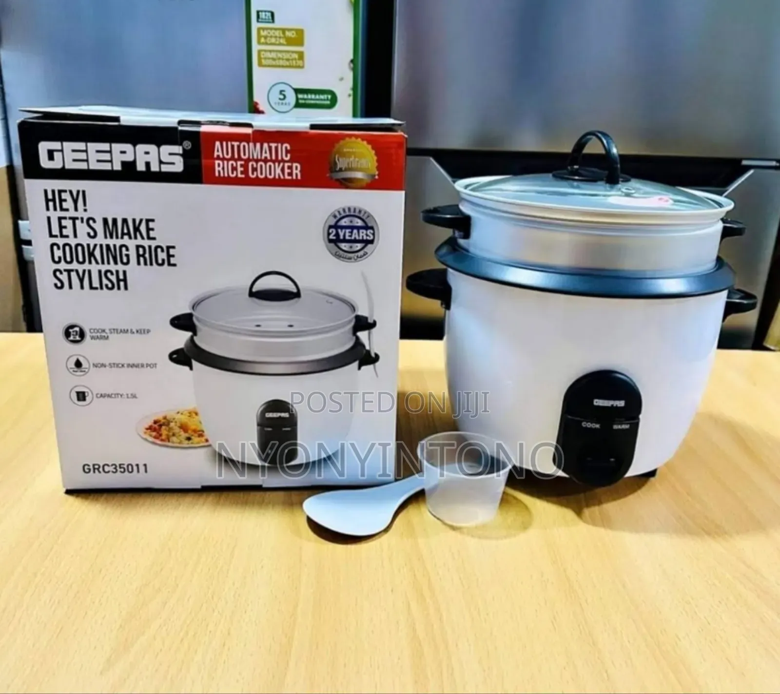 Geepas 1.5liters Automatic Rice Cooker With 2yrs Warrantee
