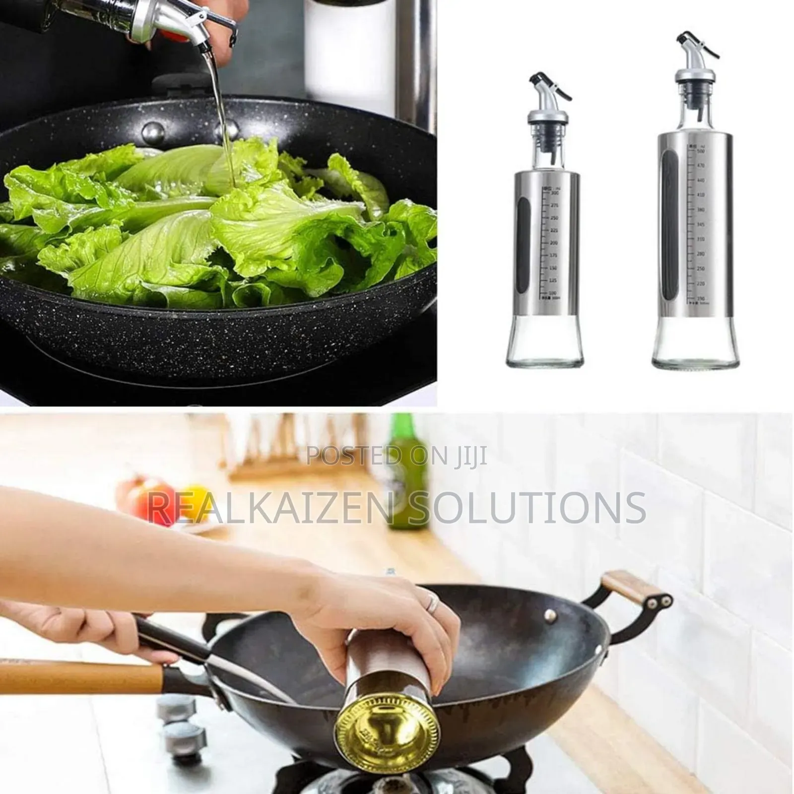 Leak-Proof Glass Cruet Oil| Vinegar | Wine Dispenser Bottle