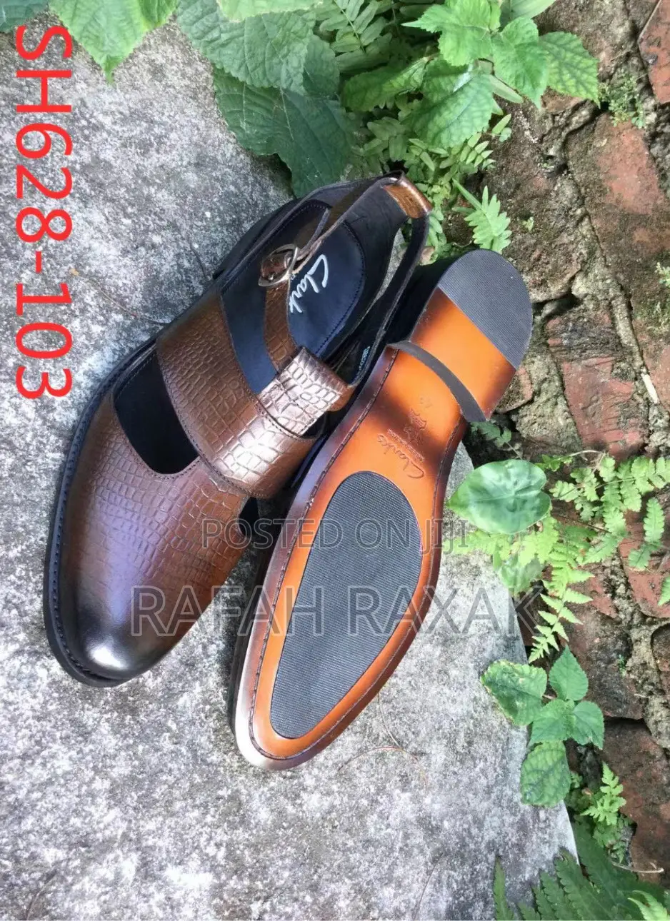Original Men’S Clarks Breathable Leather Open Shoes