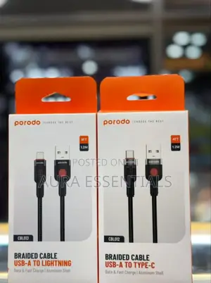 PORODO Braided Cable USB -a to Lightning 1.2M