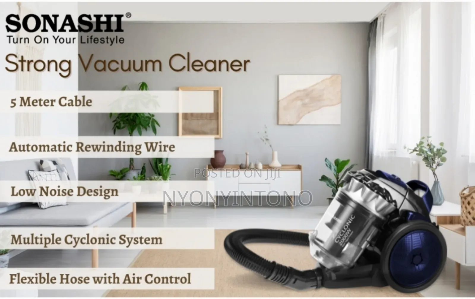 Sonashi Vacuum Cleaner Powerful Suction Force 2yr Waranty