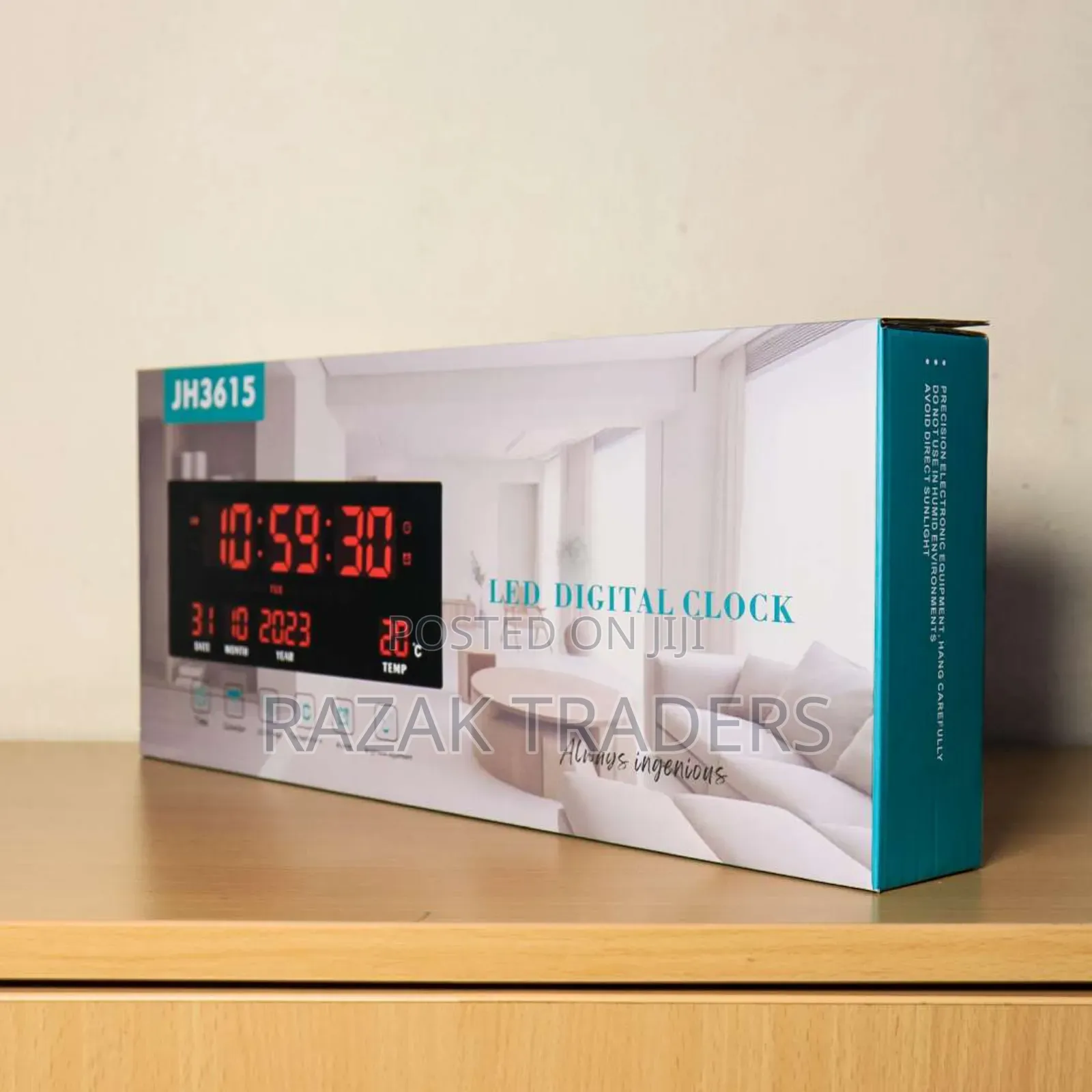 Large Green Digital LED Clock