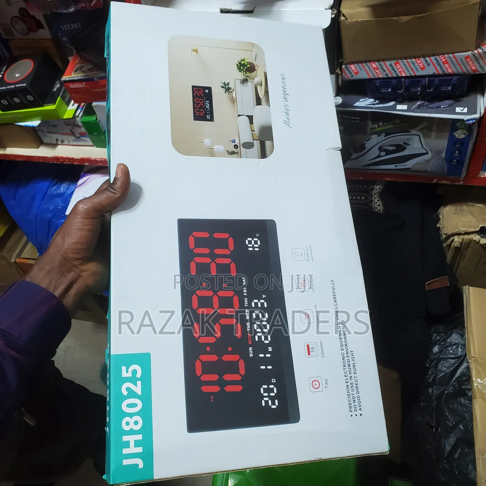 Large Green Digital LED Clock