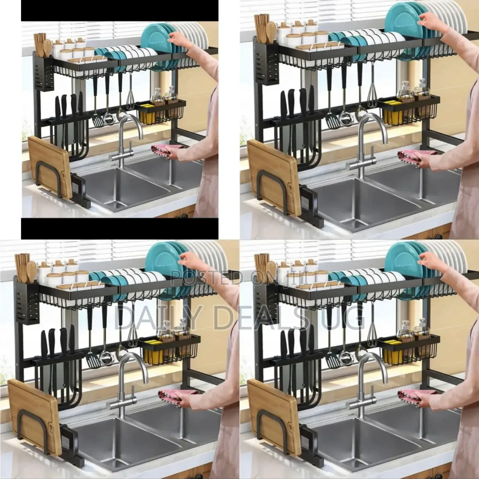 Aluminum Over the Sink Rack Organizer
