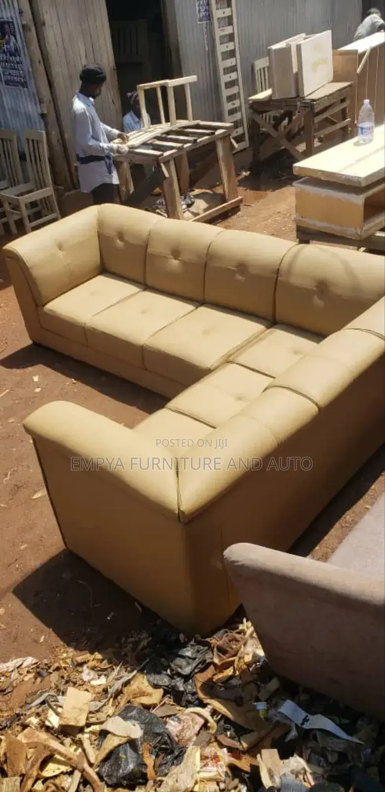 Leather Cream Sofa
