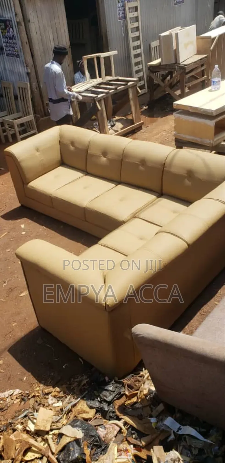 Leather Cream Sofa