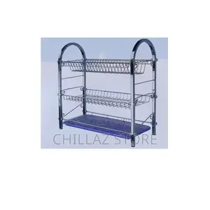 3 Tier Chrome Plated Dish Drying Rack.