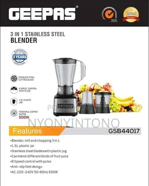 Geepas 3-in-1 Juice Blender, Mincer and Grinder