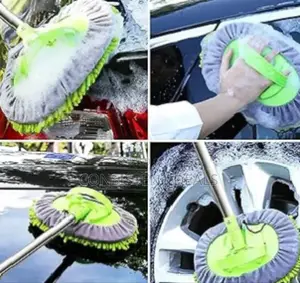 Portable Microfiber Car Wash Mop Brush Kit Long Handle