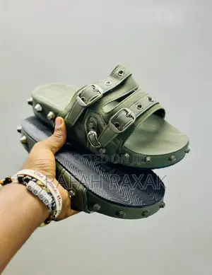 Army Green Balenciaga Cagole Comfortable Slides Sandals