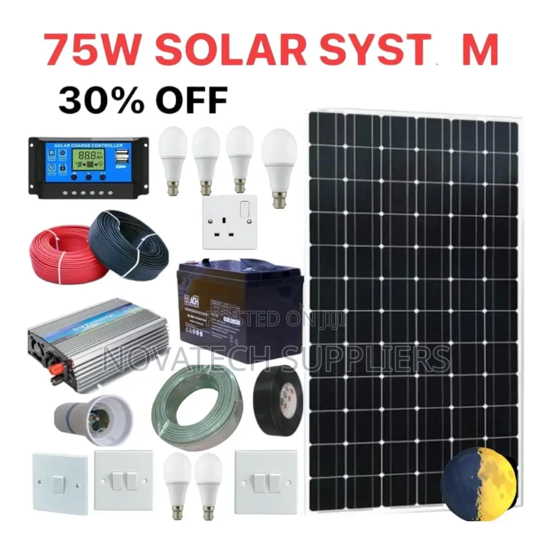 75W Solar System Full Kit