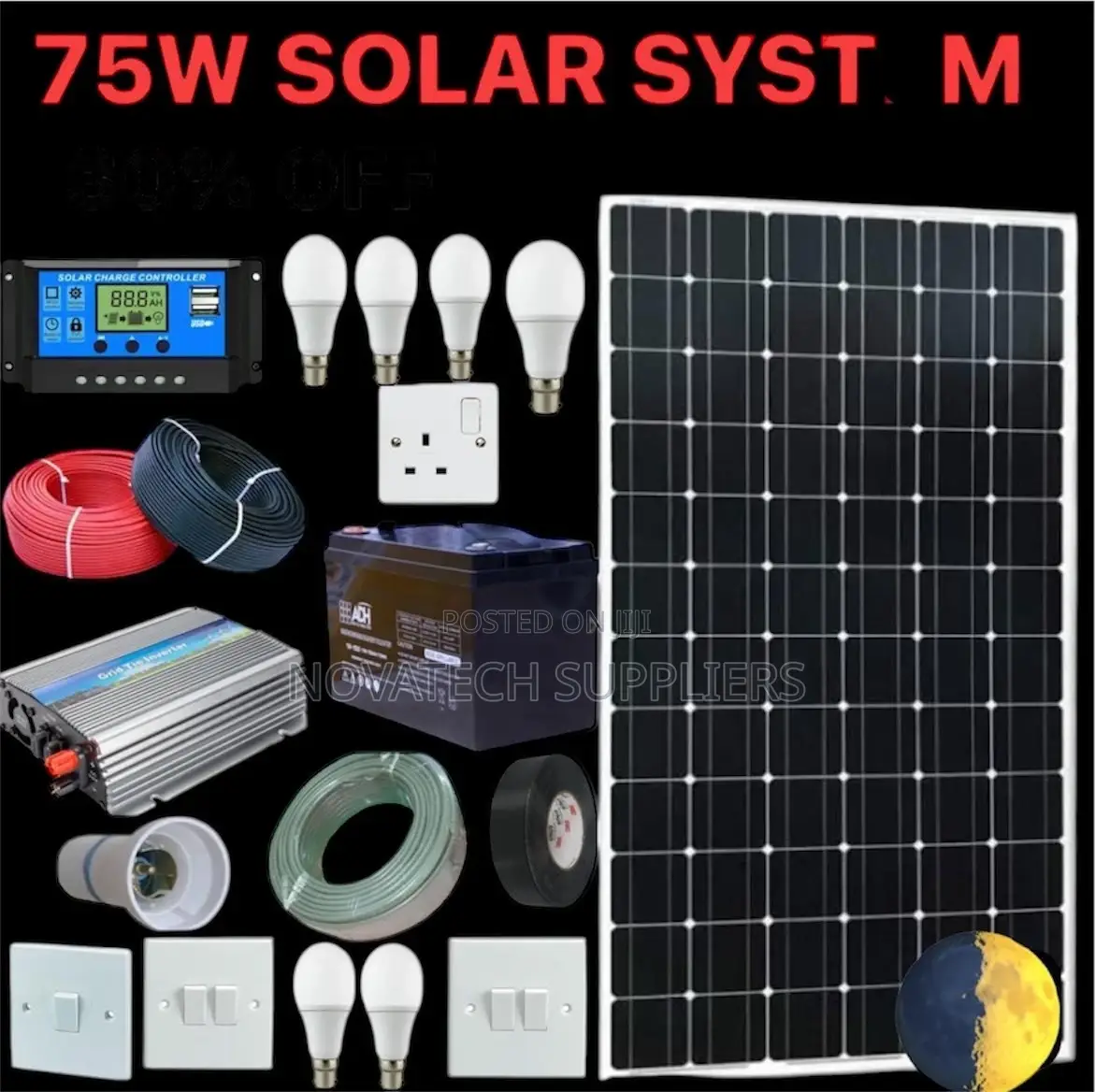 75W Solar System Kit/ Sunrise