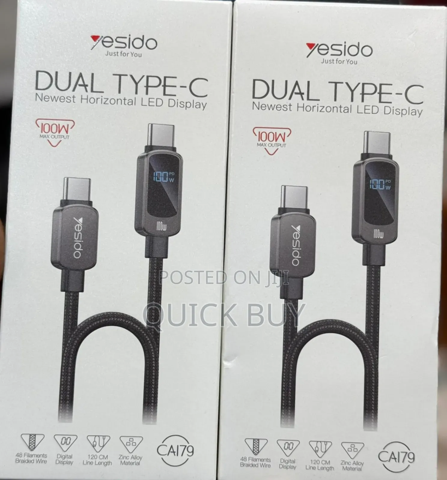 Original Yesido Type-C to C 100W (1.2M)