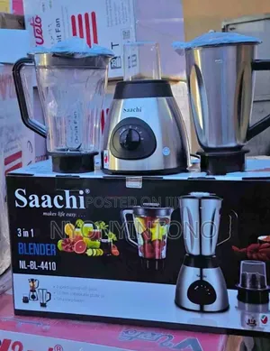 Saachi 3-in-1 Blender With 1plastic and 1stainless Steel Jug
