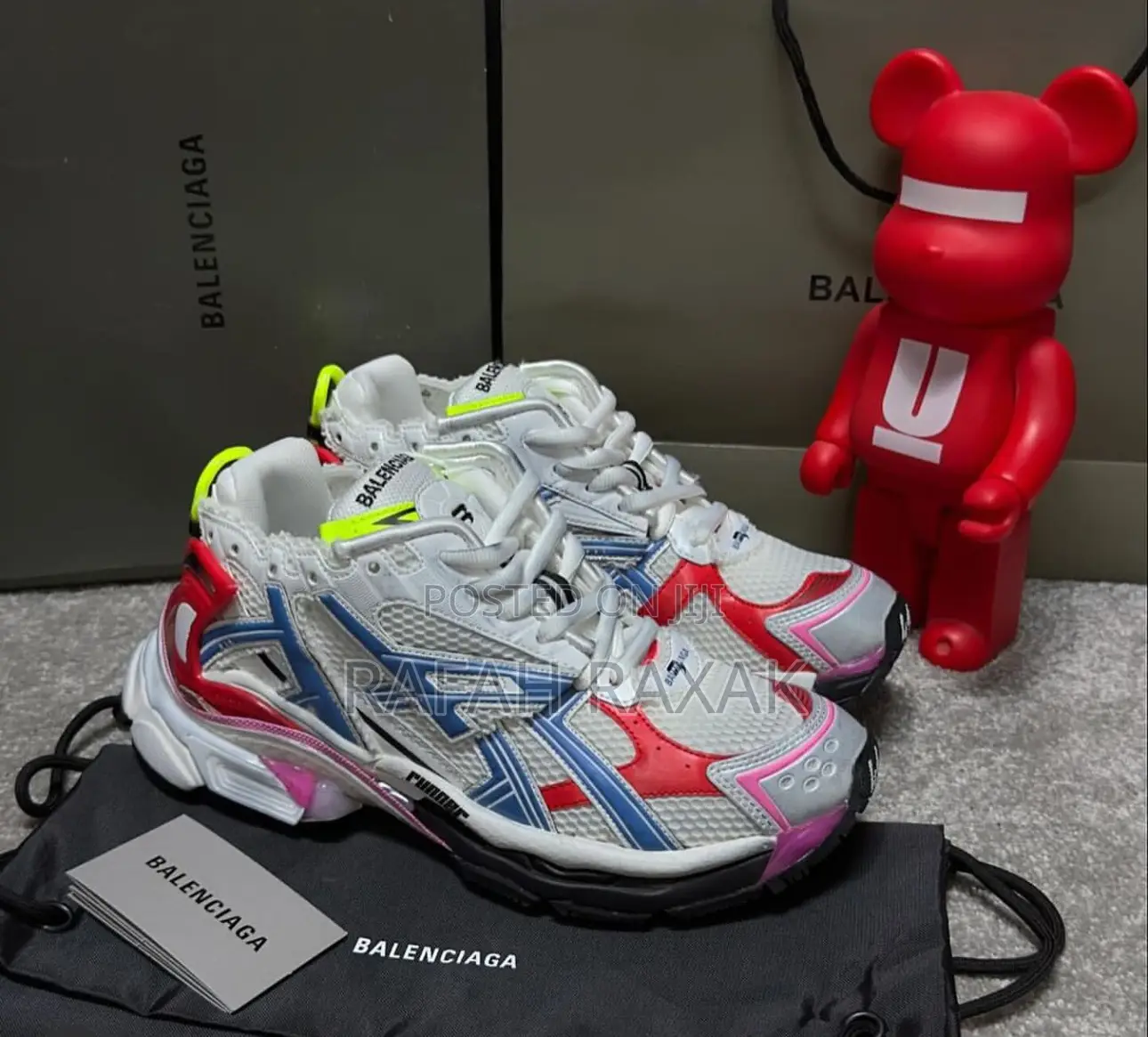 Original White/Red/Blue Luxury Balenciaga Runner Sneakers
